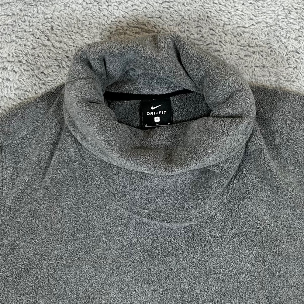 Nike Dri-FIT Cowl Neck Fleece Pullover Gray Side Zip Sweatshirt Womens Medium